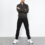 Zippered Classic Leg Tracksuit // 2-Piece Set // Khaki (2XL)