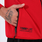 Standard Fit Tracksuit // Letter Printed // 2-Piece Set // Red (M)