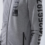 Standard Fit Tracksuit // Letter Printed // 2-Piece Set // Gray Melange (2XL)