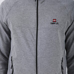 Standard Fit Tracksuit // Ribbon Print Detail // 2-Piece Set // Gray Melange (2XL)