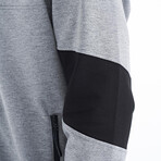 Color Block Zipper Tracksuit // 2-Piece Set // Gray Melange (2XL)