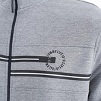 Color Block Zipper Tracksuit // 2-Piece Set // Gray Melange (2XL)