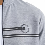 Color Block Zipper Tracksuit // 2-Piece Set // Gray Melange (2XL)