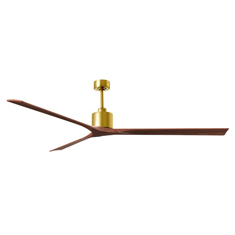 Nan XL - 90" Ceiling Fan - Brushed Brass Finish - Walnut Tone Blades