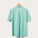Hughes Short Sleeve Button Up Shirt // Dusty Turquoise (M)