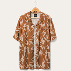 Coal Short Sleeve Button Up Shirt // Monks Robe (M)