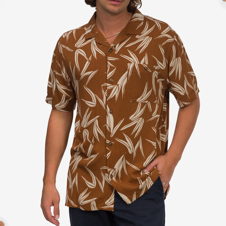 Coal Short Sleeve Button Up Shirt // Monks Robe (S)