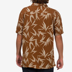 Coal Short Sleeve Button Up Shirt // Monks Robe (M)