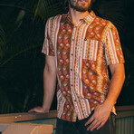 Felix Short Sleeve Button Up Shirt // Monks Robe (M)