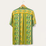 Felix Short Sleeve Button Up Shirt // Misted Yellow (M)