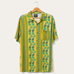 Felix Short Sleeve Button Up Shirt // Misted Yellow (M)