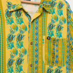 Felix Short Sleeve Button Up Shirt // Misted Yellow (M)