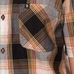 Concho Short Sleeve Button Up Shirt // Iced Coffee (L)