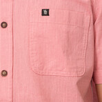 Hughes Short Sleeve Button Up Shirt // Dusty Rose (M)