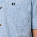 Hughes Short Sleeve Button Up Shirt // Parisian Blue (2XL)