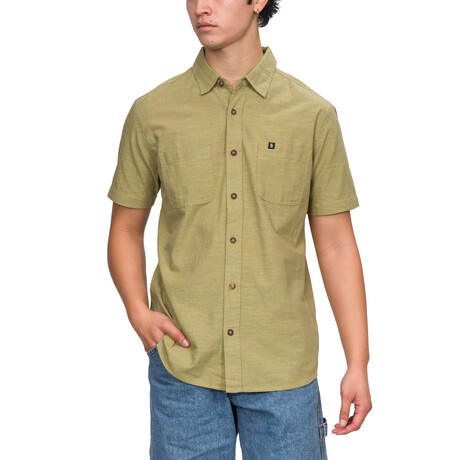 Hughes Short Sleeve Button Up Shirt // Weeping Willow (S)