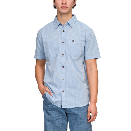 Hughes Short Sleeve Button Up Shirt // Parisian Blue (S)