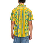 Felix Short Sleeve Button Up Shirt // Misted Yellow (M)