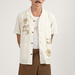 Paisley Cuban Short Sleeve Shirt // Natural (L)