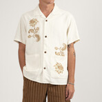 Paisley Cuban Short Sleeve Shirt // Natural (XL)