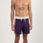 Heritage Isle Floral Stripe Trunk // Purple (L)