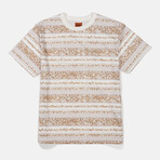 Isle Floral Stripe Short Sleeve T-Shirt // Natural (S)