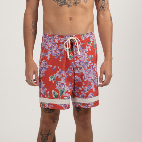 Isle Floral Trim Trunk // Red (XS)