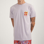 Floral Bauhaus Short Sleeve T-Shirt // Taro (S)