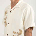 Paisley Cuban Short Sleeve Shirt // Natural (M)