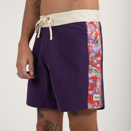 Heritage Isle Floral Stripe Trunk // Purple (XS)