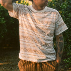 Isle Floral Stripe Short Sleeve T-Shirt // Natural (L)