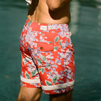 Isle Floral Trim Trunk // Red (XL)