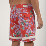 Isle Floral Trim Trunk // Red (XS)