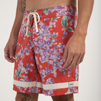 Isle Floral Trim Trunk // Red (XL)