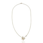 18K Yellow Gold Diamond Butterfly Necklace // 17" // New