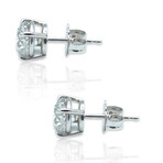 18K White Gold Diamond Stud Earrings I // New