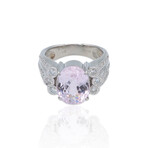 Platinum Diamond + Kunzite Ring // Ring Size: 7 // Pre-Owned