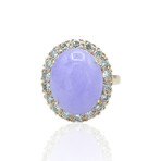 18K Rose Gold Diamond + Lavender Jade Ring // Ring Size: 4.75 // Pre-Owned