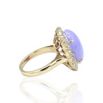 18K Rose Gold Diamond + Lavender Jade Ring // Ring Size: 4.75 // Pre-Owned