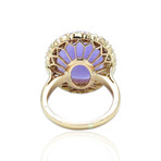 18K Rose Gold Diamond + Lavender Jade Ring // Ring Size: 4.75 // Pre-Owned
