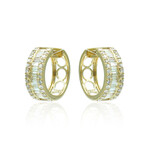 18K Yellow Gold Diamond Hoop Earrings II // New