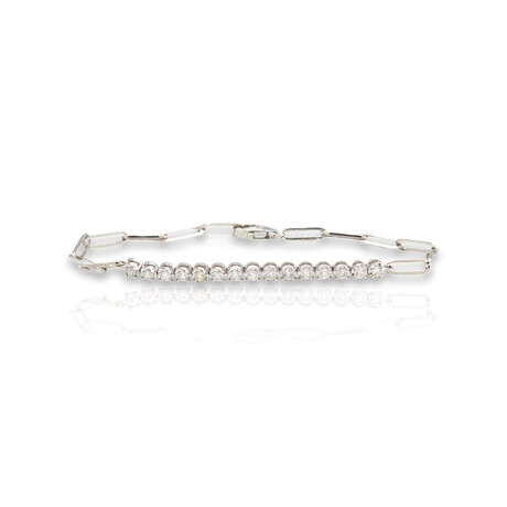 14K White Gold Diamond Bracelet // 7" // New