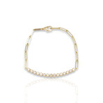 14K Yellow Gold Diamond Bracelet // 7" // New
