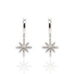 18K White Gold Diamond Drop Earrings // New