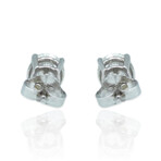 14K White Gold Diamond Stud Earrings // New