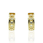 18K Yellow Gold Diamond Hoop Earrings II // New