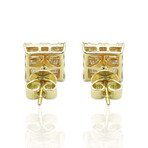 18K Yellow Gold Diamond Stud Earrings II // New