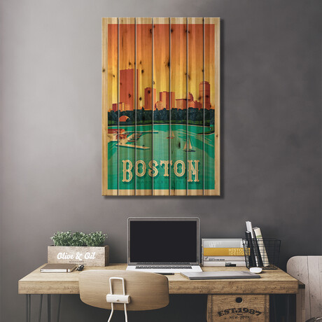 Boston Travel Poster // Olahoop Travel Posters (26"H x 18"W x 1.5"D)