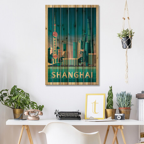 Shanghai China Travel Poster // Olahoop Travel Posters (26"H x 18"W x 1.5"D)