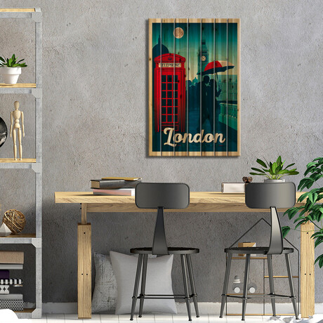 London England Travel Poster // Olahoop Travel Posters (26"H x 18"W x 1.5"D)